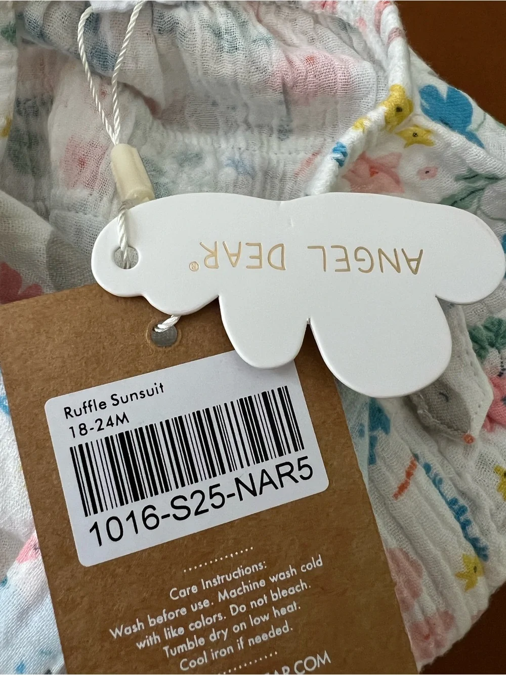 Angel Dear Narwhal Floral Ruffle Sunsuit, 18-24mo - NEW